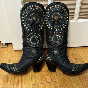 Corral Gricelda Leather Western studded and embroidered boots